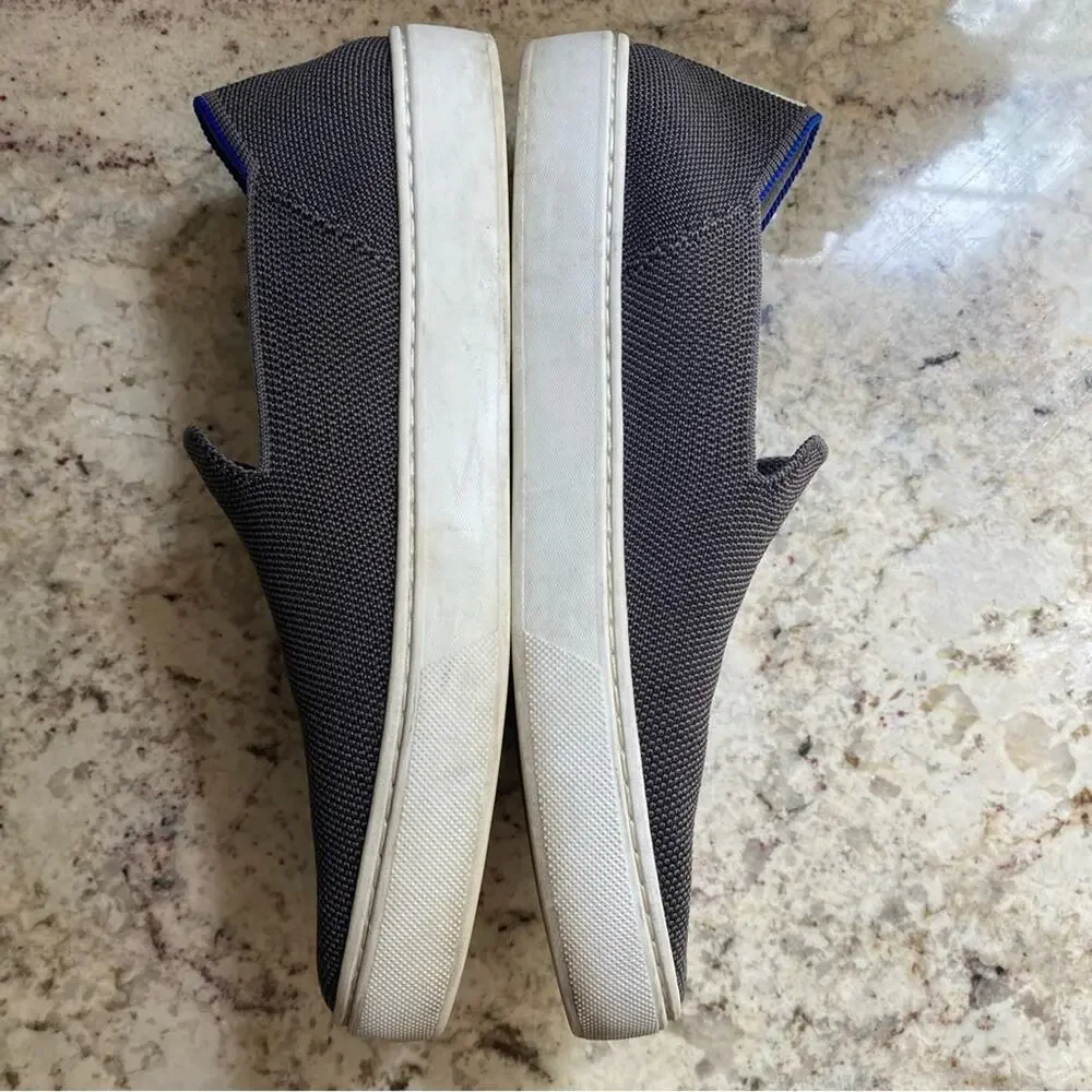 Rothys City Slip On Dark Gray Royal Blue sz 8